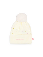 Cappello per bambina Billieblush Kids bianco con pompon e decorazioni glitter U22499 121 BILLIEBLUSH KIDS 