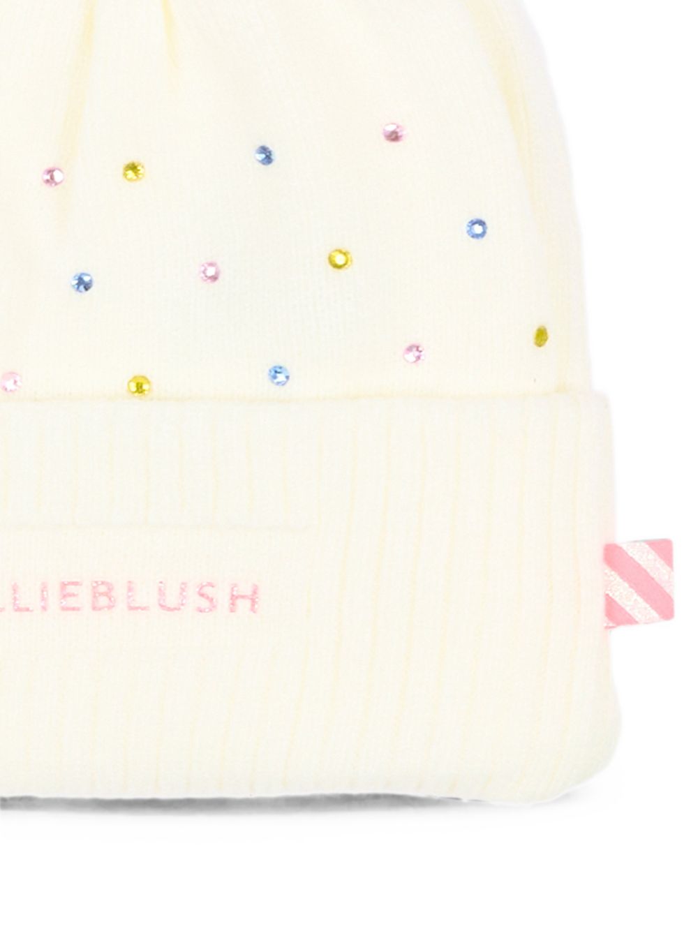 Cappello per bambina Billieblush Kids bianco con pompon e decorazioni glitter U22499 121 BILLIEBLUSH KIDS 