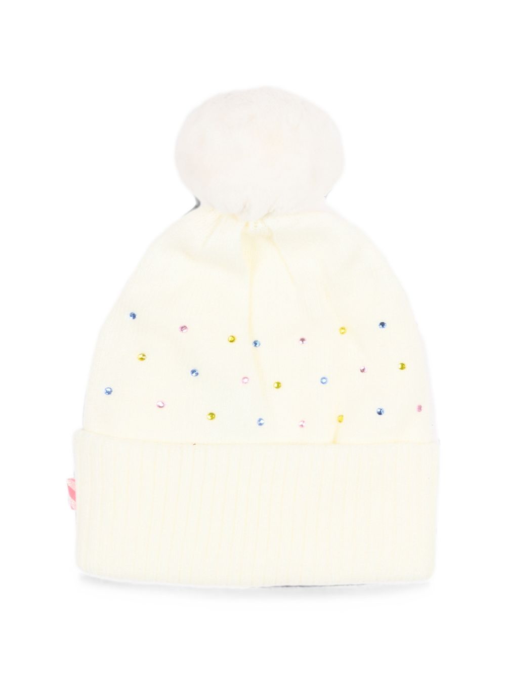 Cappello per bambina Billieblush Kids bianco con pompon e decorazioni glitter U22499 121 BILLIEBLUSH KIDS 