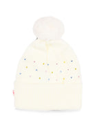 Cappello per bambina Billieblush Kids bianco con pompon e decorazioni glitter U22499 121 BILLIEBLUSH KIDS 