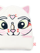 Cappello per bambina Billieblush Kids bianco con stampa grafica gatto sul davanti U22506 121 BILLIEBLUSH KIDS 