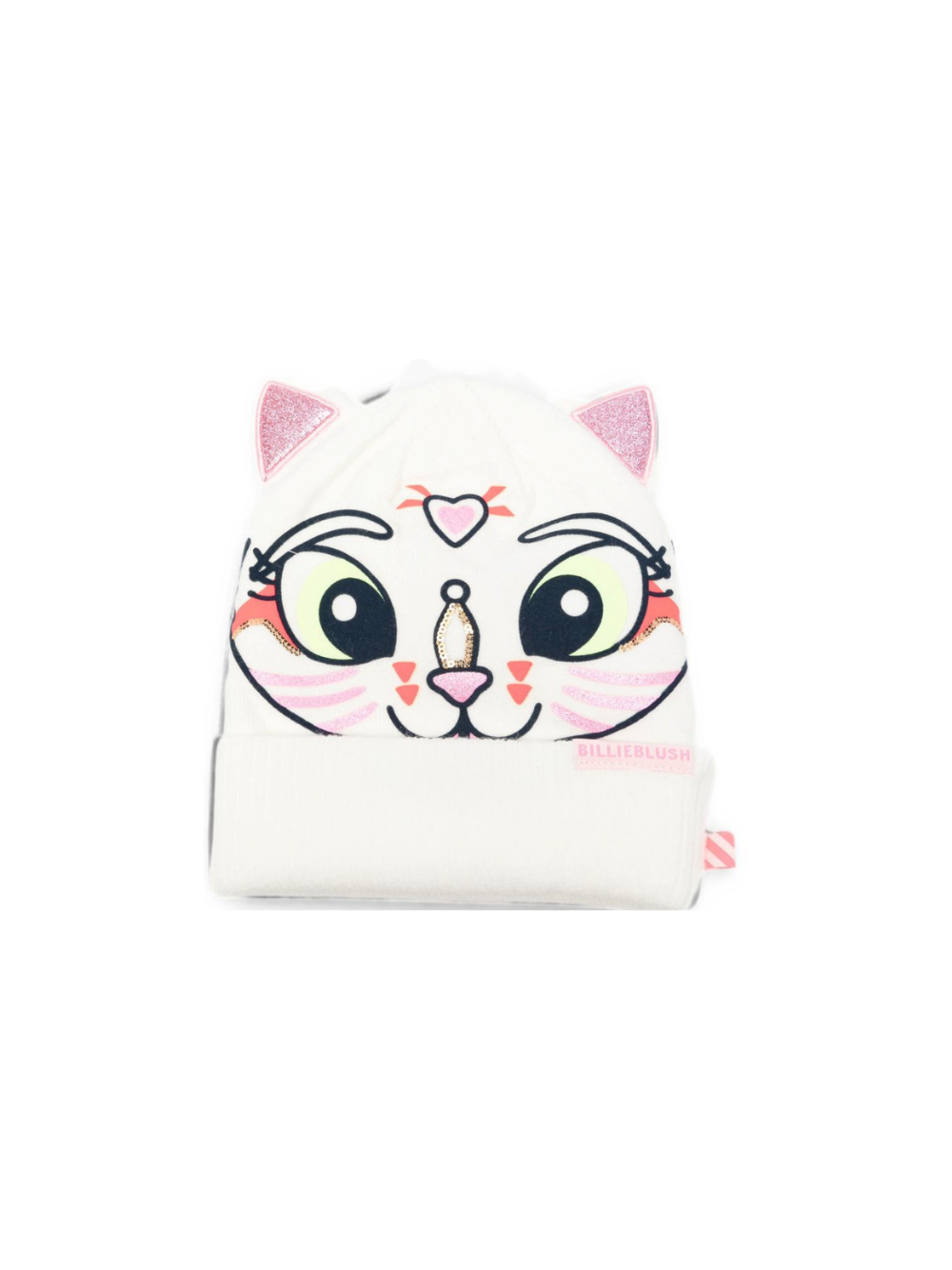 Cappello per bambina Billieblush Kids bianco con stampa grafica gatto sul davanti U22506 121 BILLIEBLUSH KIDS 