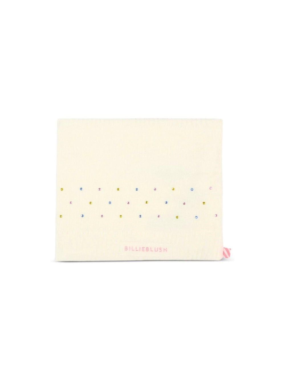 Scaldacollo per bambina Billieblush bianco con logo impreziosito da cristalli U22518 121 BILLIEBLUSH KIDS 