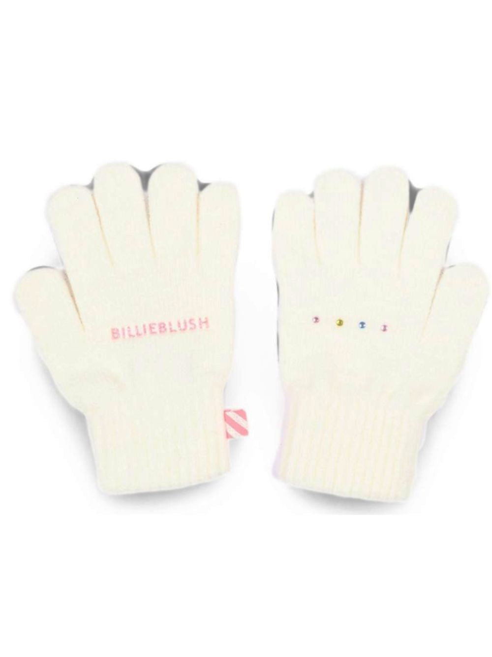 Guanti per bambina Billieblush Kids bianchi con logo ricamato U22541 121 BILLIEBLUSH KIDS 