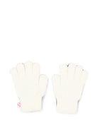 Guanti per bambina Billieblush Kids bianchi con logo ricamato U22541 121 BILLIEBLUSH KIDS 