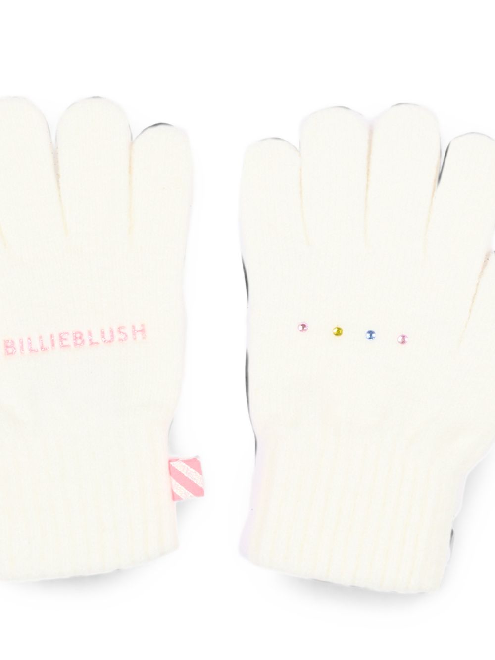 Guanti per bambina Billieblush Kids bianchi con logo ricamato U22541 121 BILLIEBLUSH KIDS 