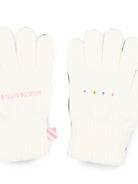 Guanti per bambina Billieblush Kids bianchi con logo ricamato U22541 121 BILLIEBLUSH KIDS 