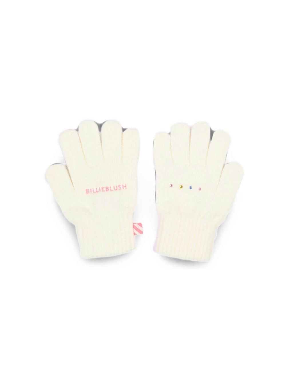 Guanti per bambina Billieblush Kids bianchi con logo ricamato U22541 121 BILLIEBLUSH KIDS 