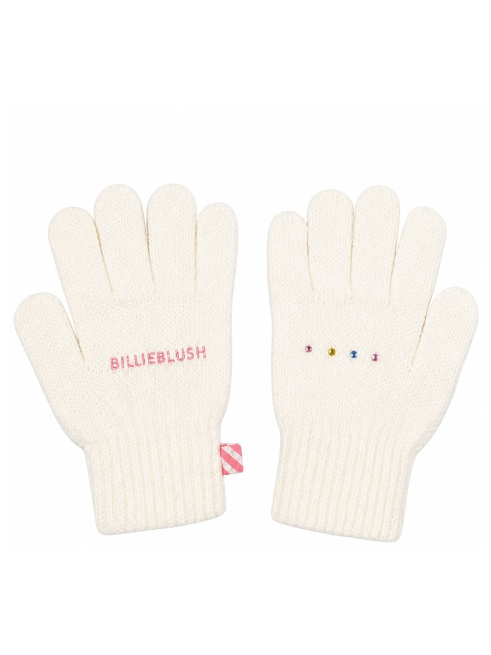 Guanti per bambina Billieblush Kids bianchi con logo ricamato U22541 121 BILLIEBLUSH KIDS 