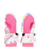 Guanti per bambina Billieblush Kids bianchi con stampa unicorno all-over U22542 47A BILLIEBLUSH KIDS 