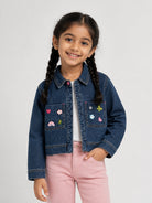 Camicia per bambina Billieblush Kids in denim con applicazioni U22562 Z22 BILLIEBLUSH KIDS 