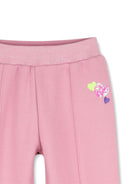 Pantaloni per bambina Billieblush Kids rosa con motivo a cuore con paillettes U22566 48X BILLIEBLUSH KIDS 