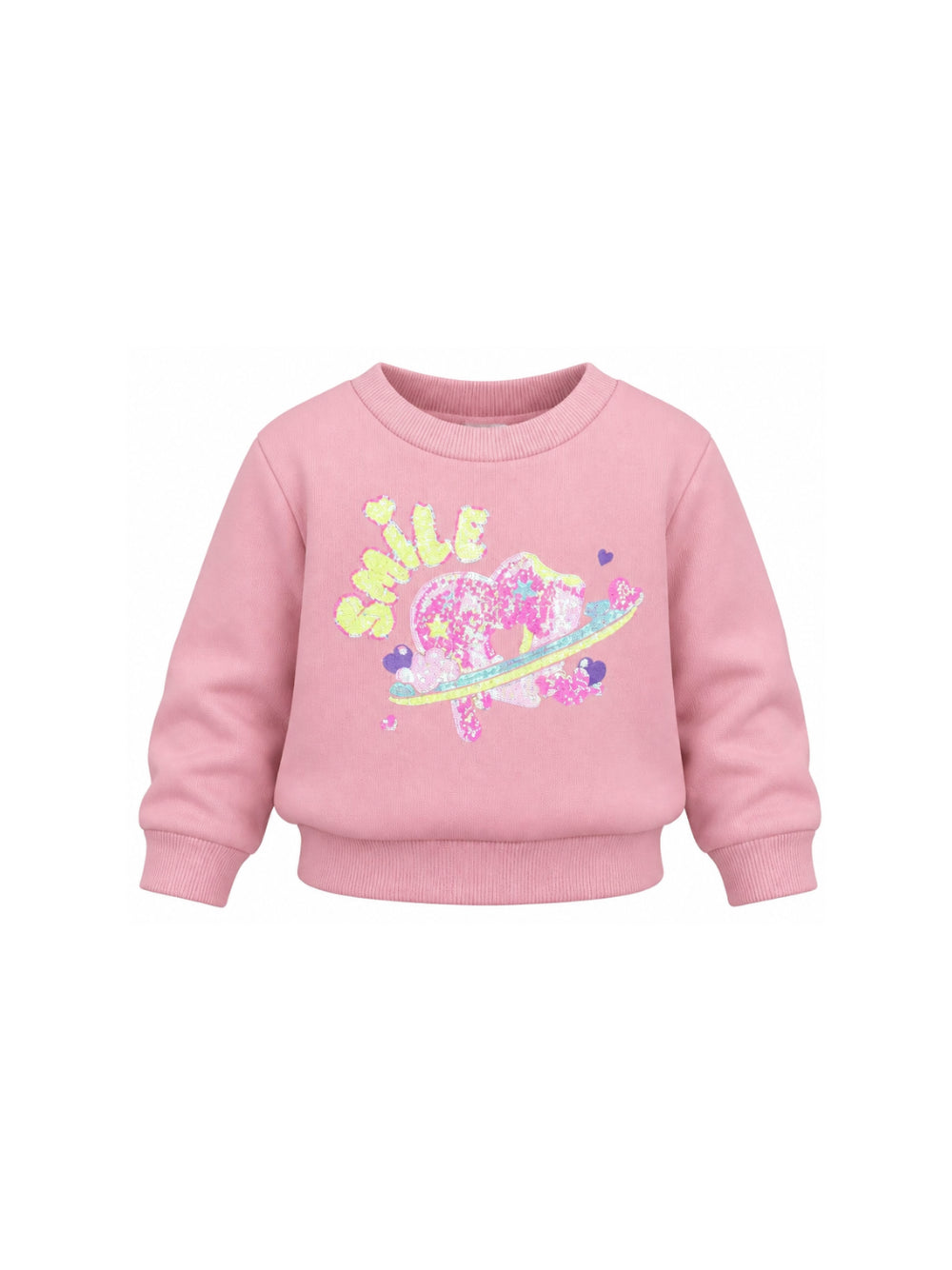 Felpa per bambina Billieblush Kids rosa con decorazioni con paillettes U22568 48X BILLIEBLUSH KIDS 