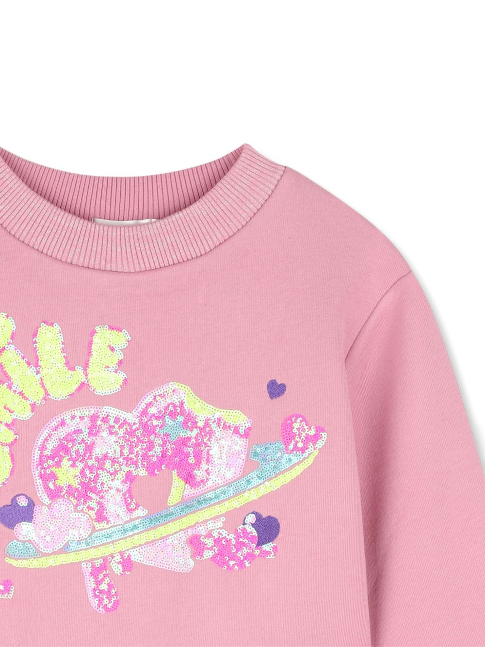 Felpa per bambina Billieblush Kids rosa con decorazioni con paillettes U22568 48X BILLIEBLUSH KIDS 