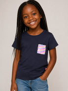 T-shirt per bambina Billieblush Kids blu con paillettes sul davanti U22582 85T BILLIEBLUSH KIDS 