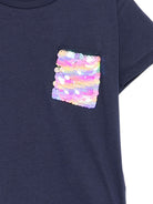 T-shirt per bambina Billieblush Kids blu con paillettes sul davanti U22582 85T BILLIEBLUSH KIDS 