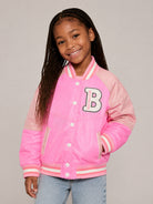 Giubbino per bambina Billieblush rosa con design a pannelli U22588 47A BILLIEBLUSH KIDS 