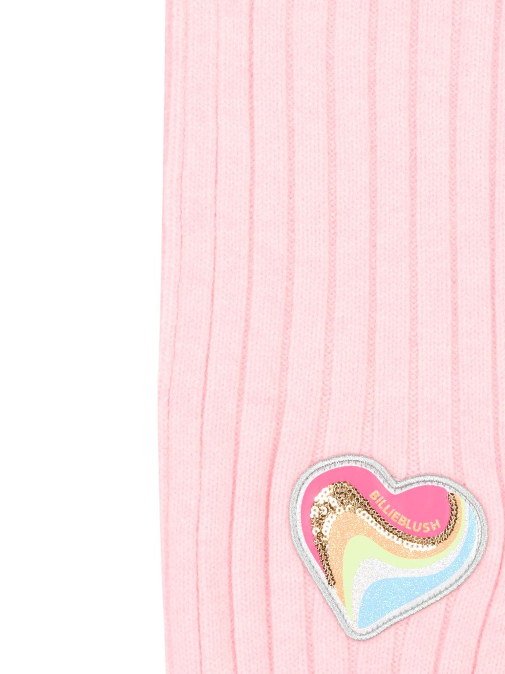 Sciarpa per bambina Billieblush Kids rosa con motivo a coste e pompon U22600 475 BILLIEBLUSH KIDS 