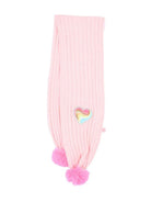 Sciarpa per bambina Billieblush Kids rosa con motivo a coste e pompon U22600 475 BILLIEBLUSH KIDS 