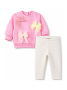 Set felpa e leggings per neonata Billieblush Kids rosa con fiocco U22613 462 BILLIEBLUSH KIDS 