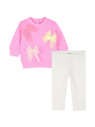 Set felpa e leggings per neonata Billieblush Kids rosa con fiocco U22613 462 BILLIEBLUSH KIDS 