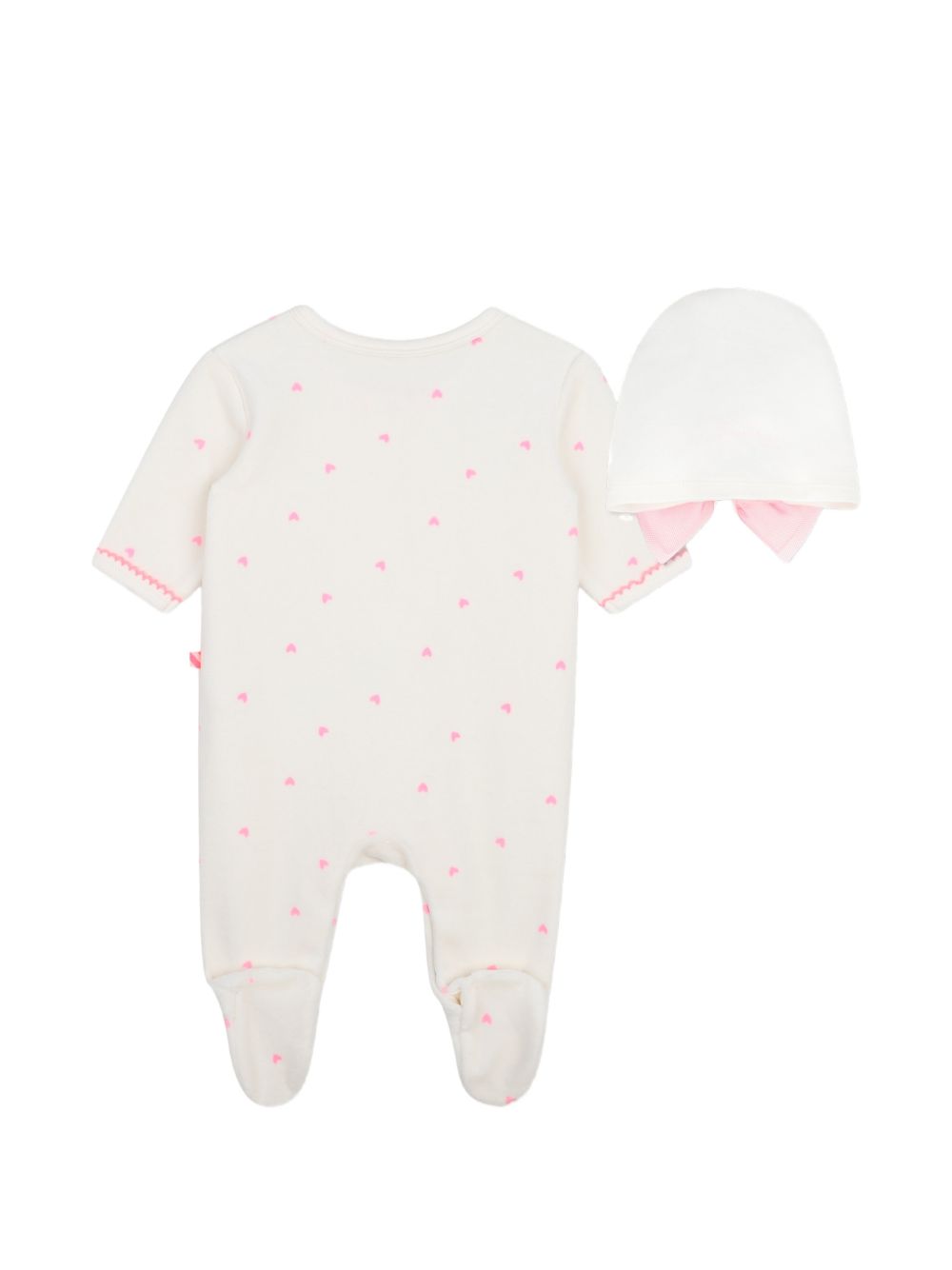 Set tutina e berretto per neonata Billieblush bianco con stampa con cuori U22615 121 BILLIEBLUSH KIDS 