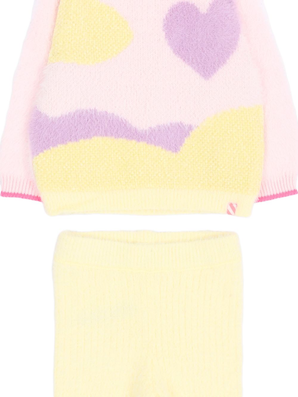 Set maglione e pantaloni per neonata Billieblush multicolore con intarsio a cuore U22619 S05 BILLIEBLUSH KIDS 