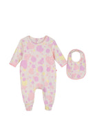 Set pigiama e bavaglino per neonata Billieblush rosa con stampa grafica U22620 475 BILLIEBLUSH KIDS 