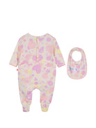 Set pigiama e bavaglino per neonata Billieblush rosa con stampa grafica U22620 475 BILLIEBLUSH KIDS 