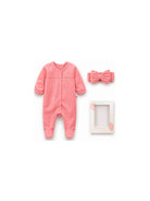 Set tutina e fascia per neonata Billieblush Kids rosa con finitura vellutata U22625 499 BILLIEBLUSH KIDS 