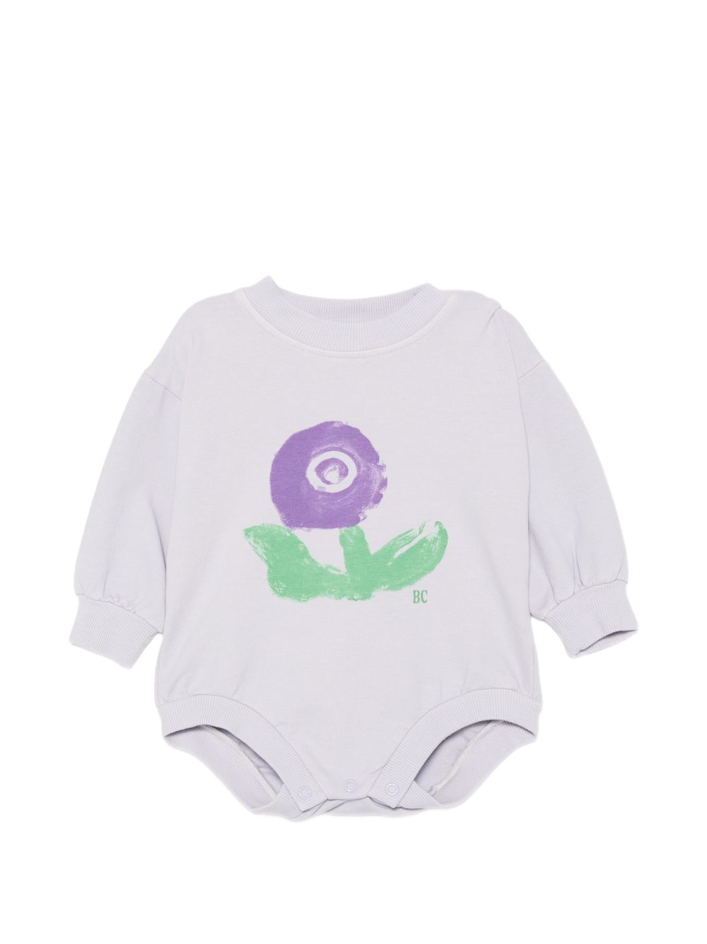 Felpa per neonata Bobo Choses Kids viola con stampa floreale sul davanti B226AB004 551 BOBO CHOSES KIDS 