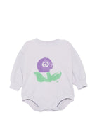 Felpa per neonata Bobo Choses Kids viola con stampa floreale sul davanti B226AB004 551 BOBO CHOSES KIDS 