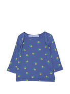 T-shirt per neonata Bobo Choses Kids blu con texture a coste B226AB008 511 BOBO CHOSES KIDS 