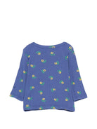 T-shirt per neonata Bobo Choses Kids blu con texture a coste B226AB008 511 BOBO CHOSES KIDS 