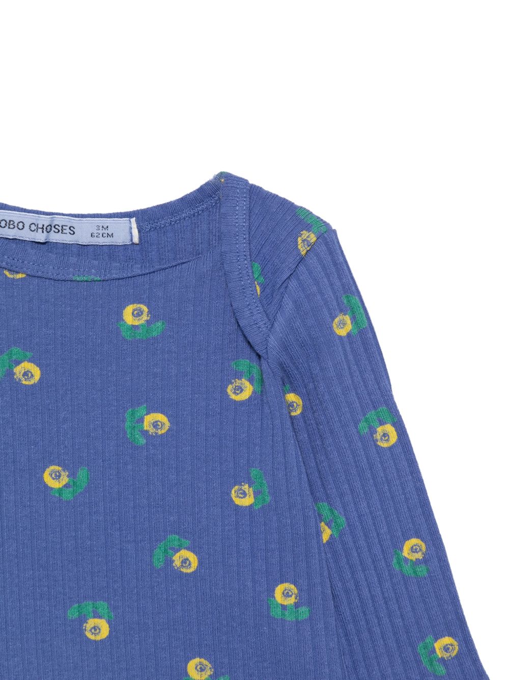 T-shirt per neonata Bobo Choses Kids blu con texture a coste B226AB008 511 BOBO CHOSES KIDS 