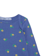 T-shirt per neonata Bobo Choses Kids blu con texture a coste B226AB008 511 BOBO CHOSES KIDS 