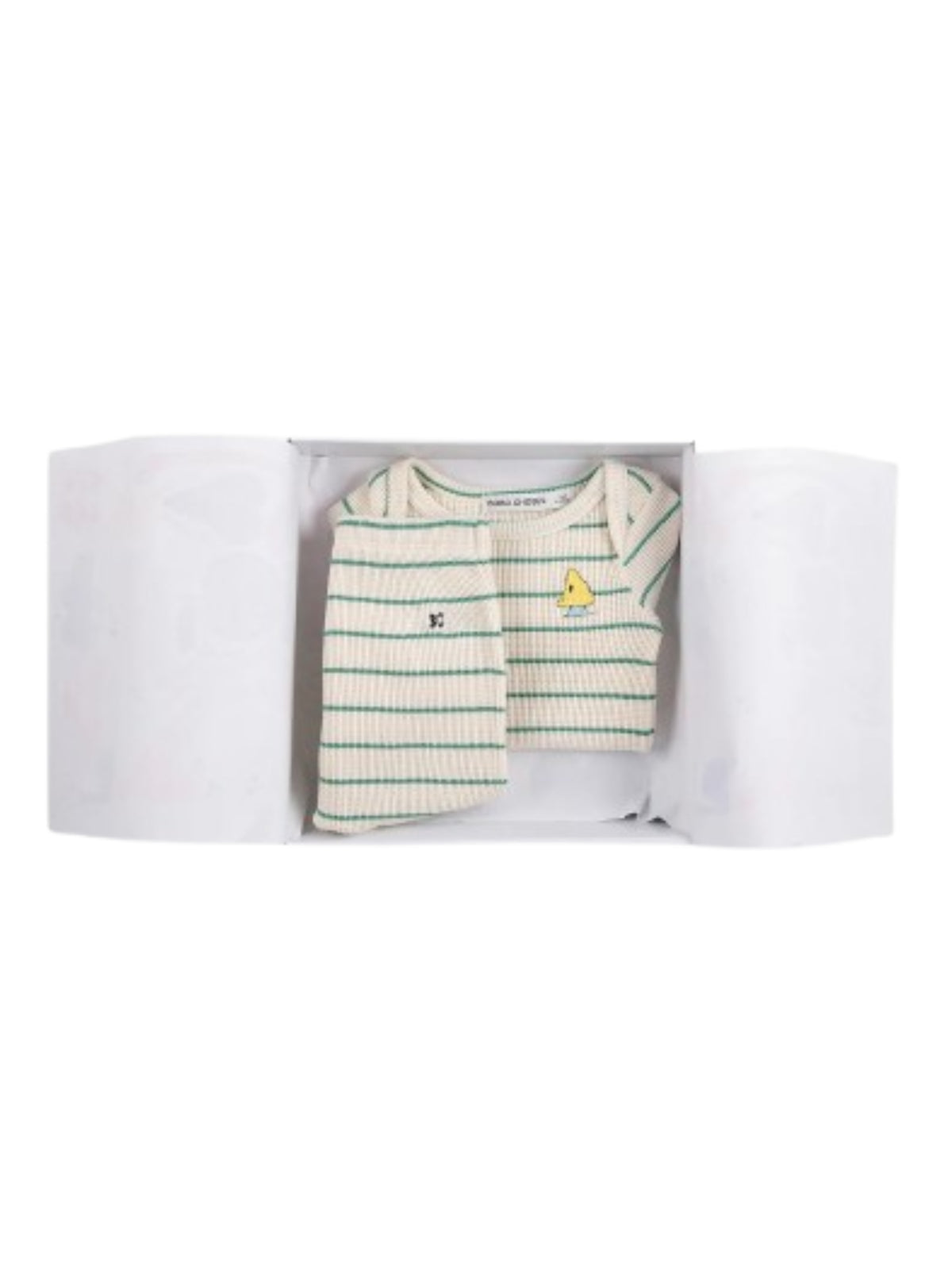 Set tutina e pantaloni per neonato Bobo Choses Kids bianco con trama a coste B226AB021 199 BOBO CHOSES KIDS 