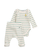 Set tutina e pantaloni per neonato Bobo Choses Kids bianco con trama a coste B226AB021 199 BOBO CHOSES KIDS 