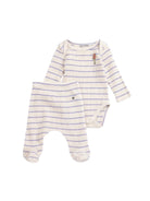 Set tutina e pantaloni per neonata Bobo Choses Kids bianco con design a righe orizzontali B226AB022 199 BOBO CHOSES KIDS 