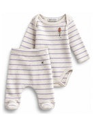 Set tutina e pantaloni per neonata Bobo Choses Kids bianco con design a righe orizzontali B226AB022 199 BOBO CHOSES KIDS 