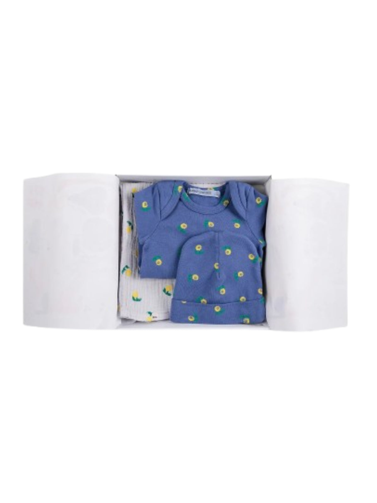Set tutina cappellino e copertina per neonati Bobo Choses Kids blu con stampa floreale all-over B226AB023 511 BOBO CHOSES KIDS 