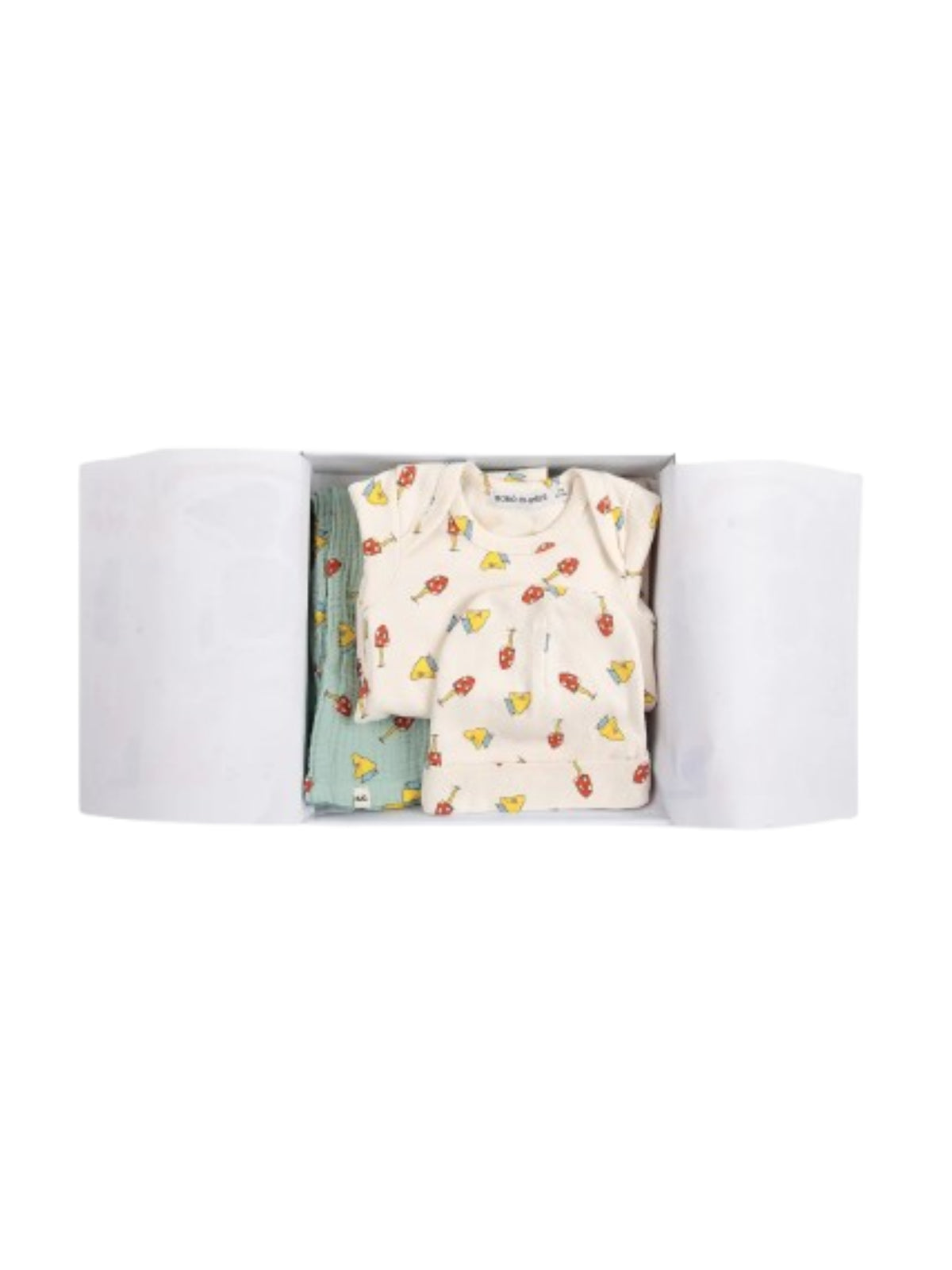 Set tutina cappellino e copertina per neonati Bobo Choses Kids bianco con stampa grafica all-over B226AB024 199 BOBO CHOSES KIDS 