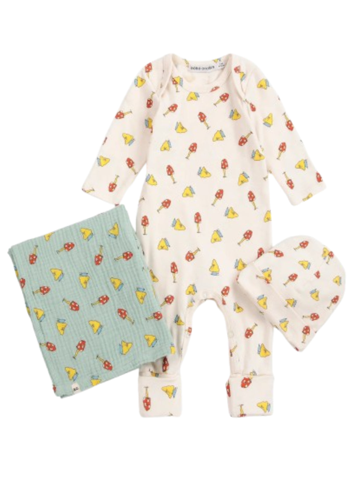 Set tutina cappellino e copertina per neonati Bobo Choses Kids bianco con stampa grafica all-over B226AB024 199 BOBO CHOSES KIDS 