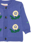 Cardigan per neonati Bobo Choses Kids viola con decorazioni floreali ricamate B226AB025 511 BOBO CHOSES KIDS 