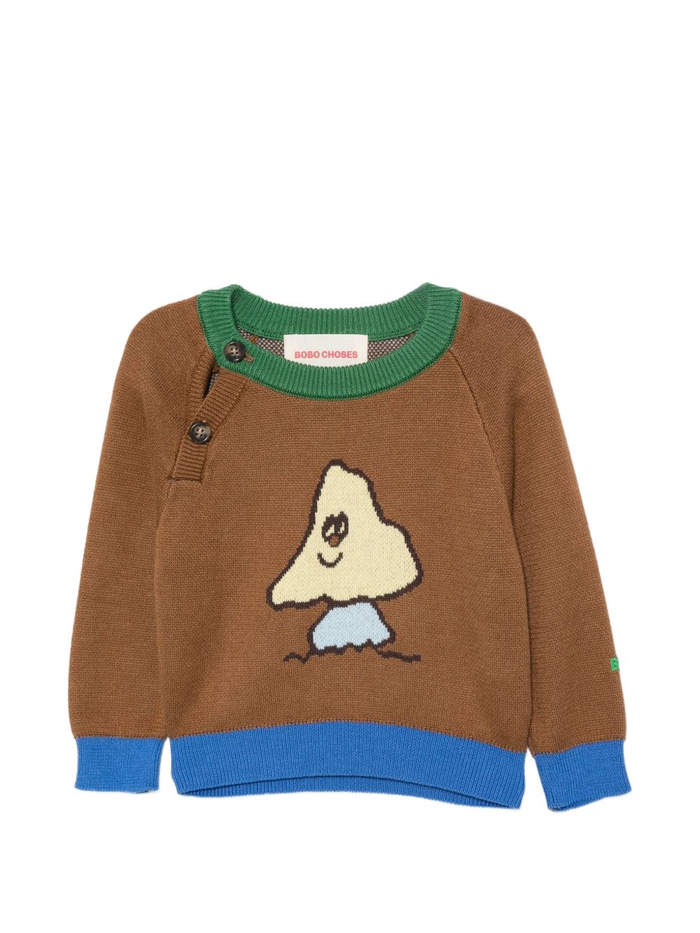 Maglione per neonato Bobo Choses Kids marrone a maniche lunghe raglan B226AB027 201 BOBO CHOSES KIDS 