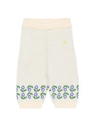 Pantaloni per neonato Bobo Choses Kids bianco con motivo floreale intarsiato B226AB030 199 BOBO CHOSES KIDS 