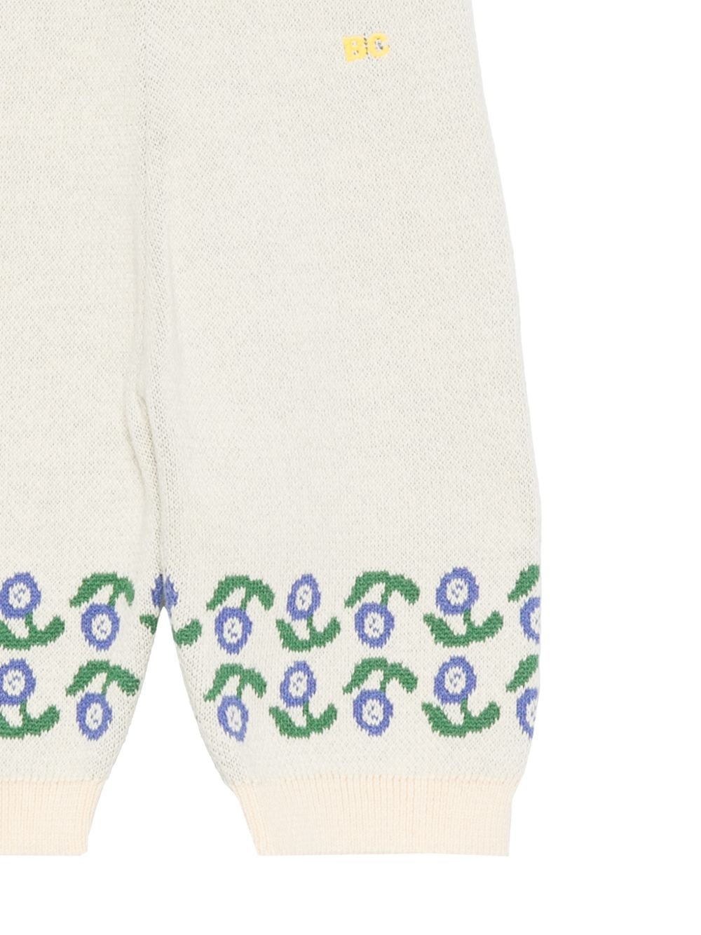 Pantaloni per neonato Bobo Choses Kids bianco con motivo floreale intarsiato B226AB030 199 BOBO CHOSES KIDS 