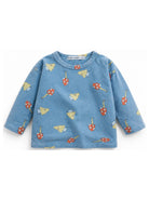 T-shirt per neonato Bobo Choses azzurra con stampa grafica B226AB043 421 BOBO CHOSES KIDS 