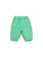 Pantaloni per neonato Bobo Choses Kids verde con ricamo a fungo B226AB078 311 BOBO CHOSES KIDS 