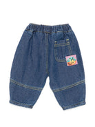 Jeans per neonato Bobo Choses Kids blu con logo ricamato B226AB080 401 BOBO CHOSES KIDS 